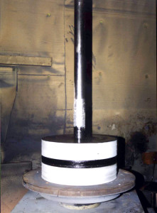 Compressor piston on rotary table