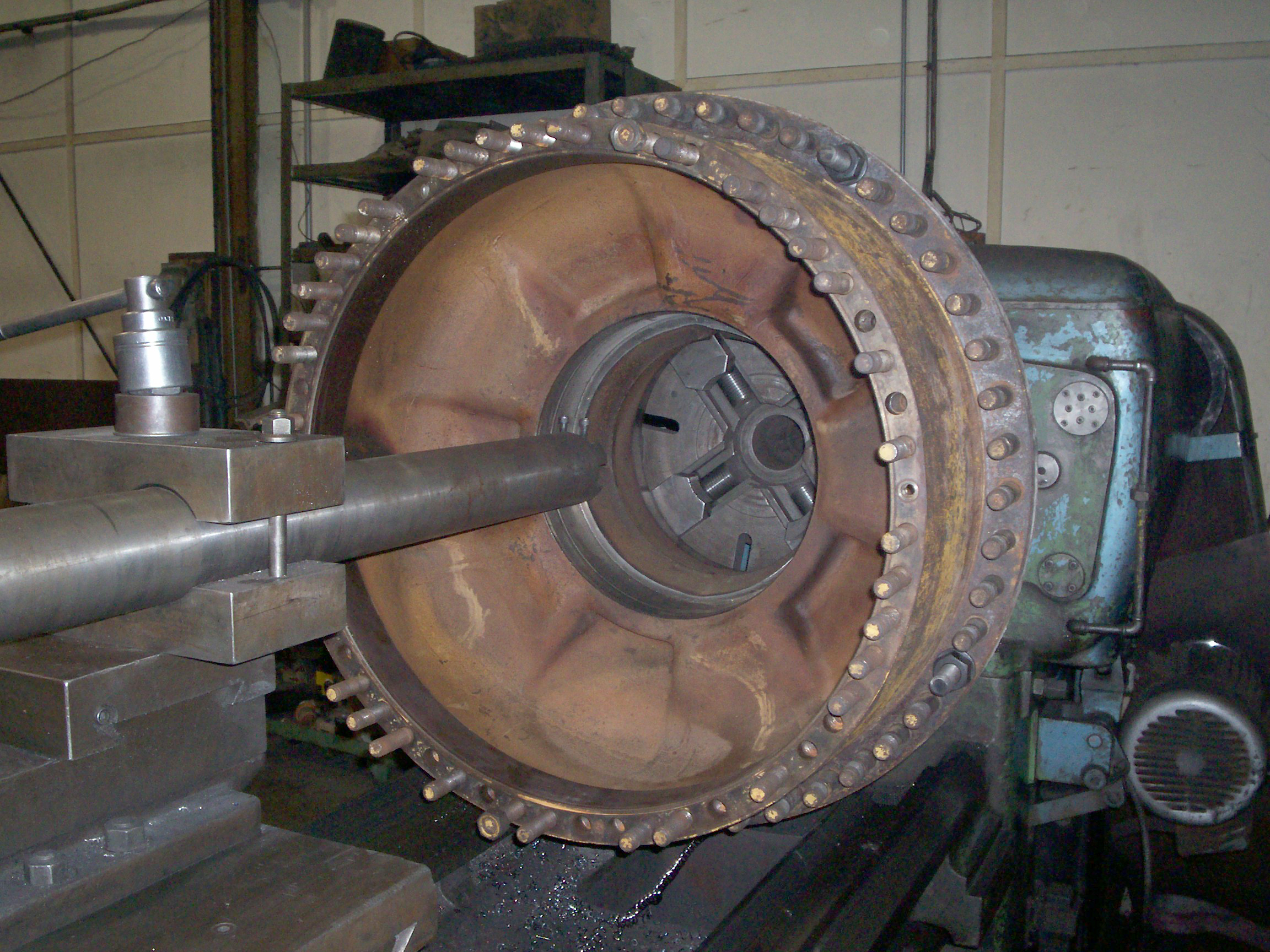 CAT loader wheel hub - rebuilt bearing areas